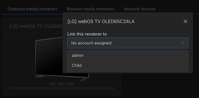 Пример присвоения учетной запи си рендеру